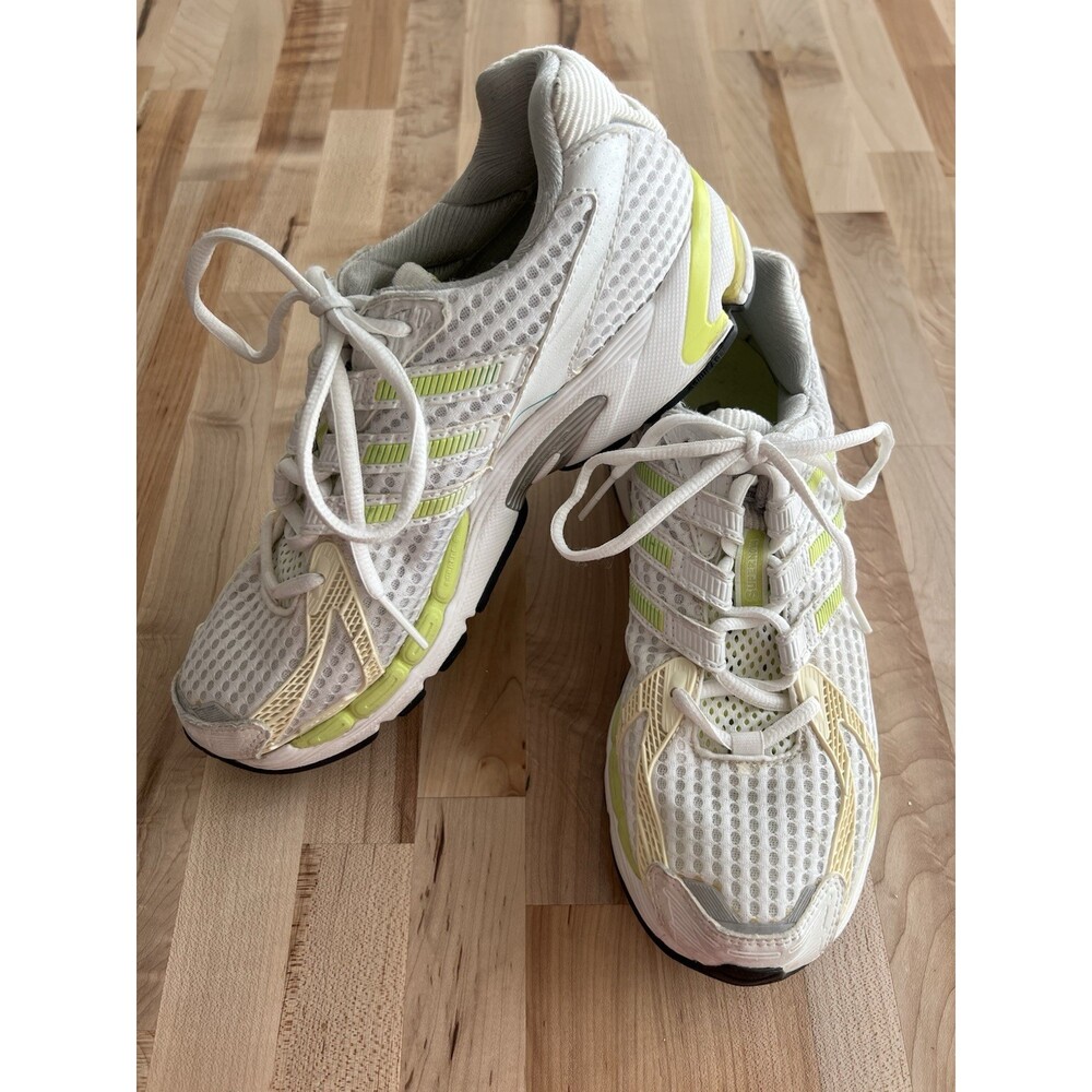 Adidas Women's Ultra Boost Running Athletic Sneakers Lace Up White Mesh Lime 8